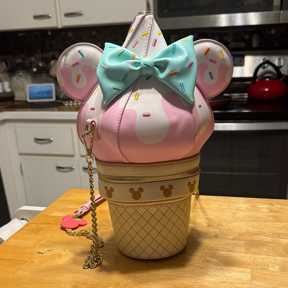 Loungefly Stitch Shoppe Mickey Ice Cream Cone Bag